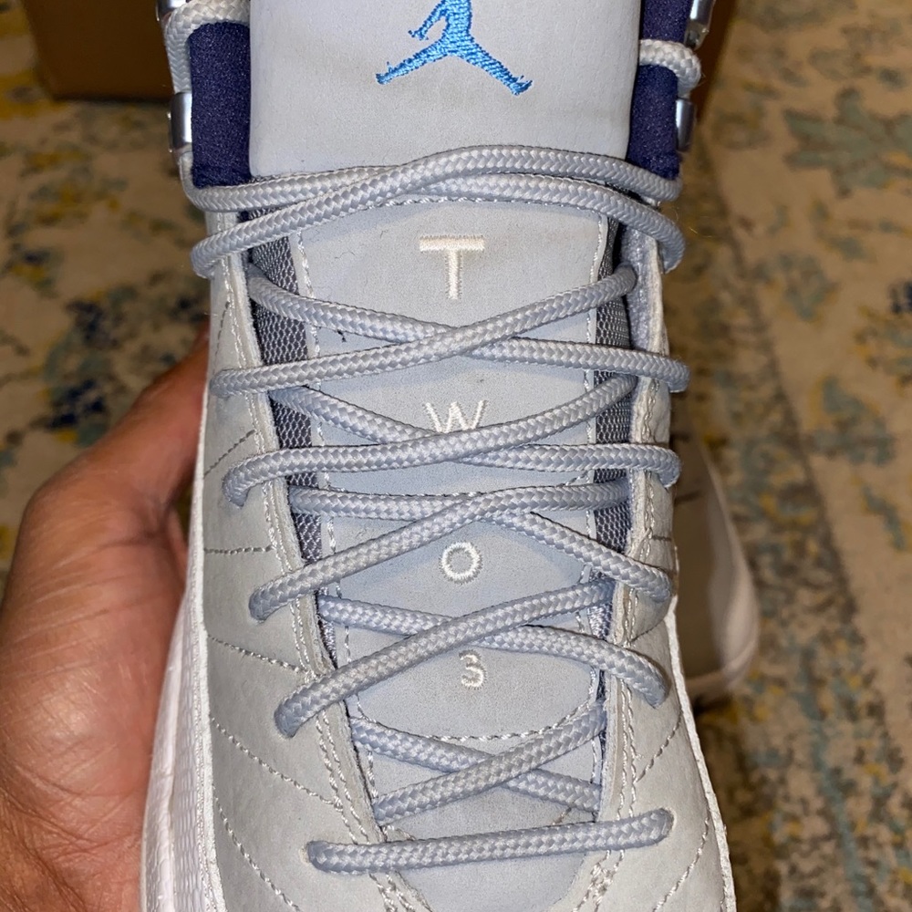 Jordan 12 Retro ‘Grey University Blue’ 7Y=Wmns 8.5 - Picture 12 of 15